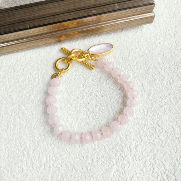 Julie Vos The Pink Pink quartz Gold Bracelet - Picture 3 of 4